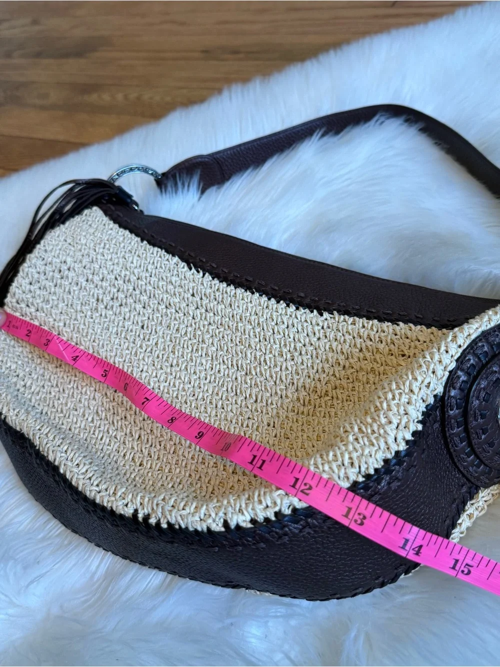 Brighton raffia woven purse